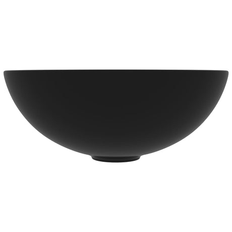 Vidaxl Washbasin Round Ceramic Matt Zwart