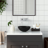 Vidaxl Washbasin ronn keramic Matt zwart