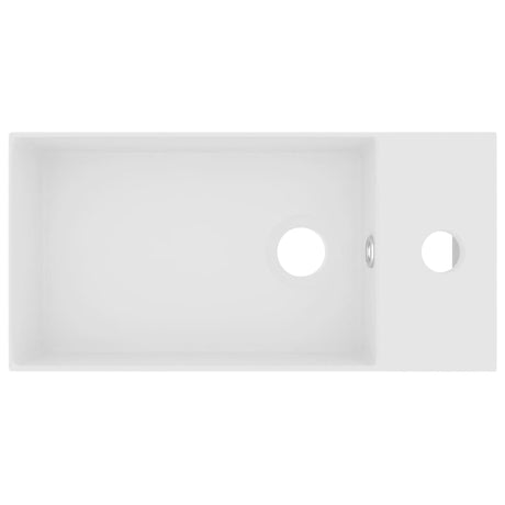 Vidaxl lavabo avec atterrissage en céramique Mat blanc