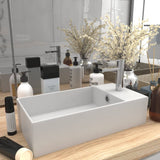 Vidaxl Washbasin con estera de cerámica de aterrizaje blanco