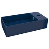 Vidaxl Washbasin con atterraggio in ceramica blu scuro