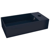 Vidaxl Washbasin avec atterrissage en céramique bleu foncé