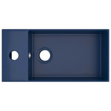 Vidaxl Washbasin avec atterrissage en céramique bleu foncé