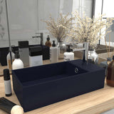 Vidaxl Washbasin avec atterrissage en céramique bleu foncé