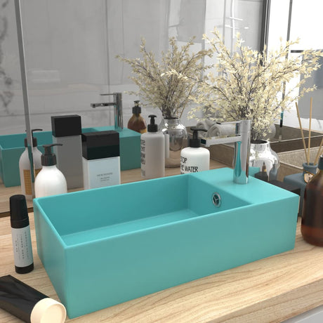 Vidaxx lavabo avec trop-plein en céramique vert clair