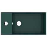 Vidaxl Washbasin avec atterrissage en céramique vert foncé