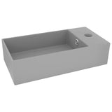 Vidaxl Washbasin con cerámica de aterrizaje de gris claro