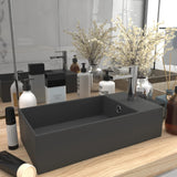 Vidaxl Washbasin con cerámica de aterrizaje de gris oscuro