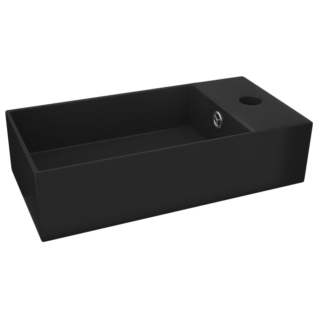 Vidaxl Washbasin con atterraggio ceramico opaco nero