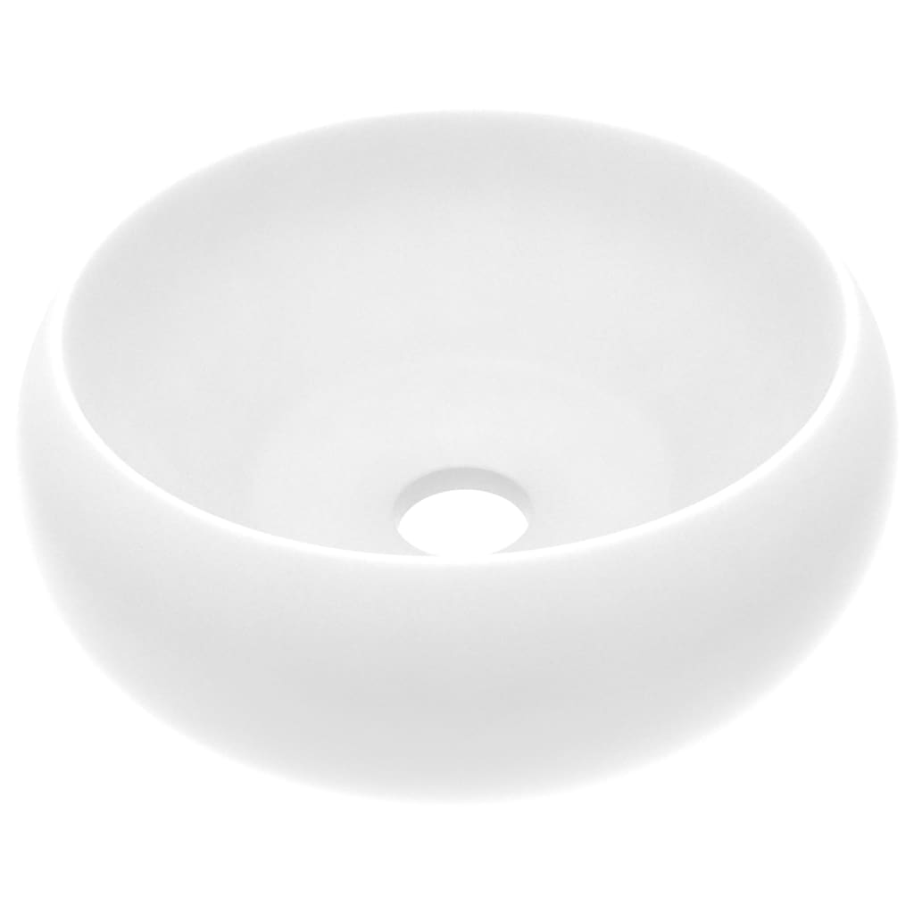 Vidaxl Washbasin omkring 40x15 cm keramisk mat hvid