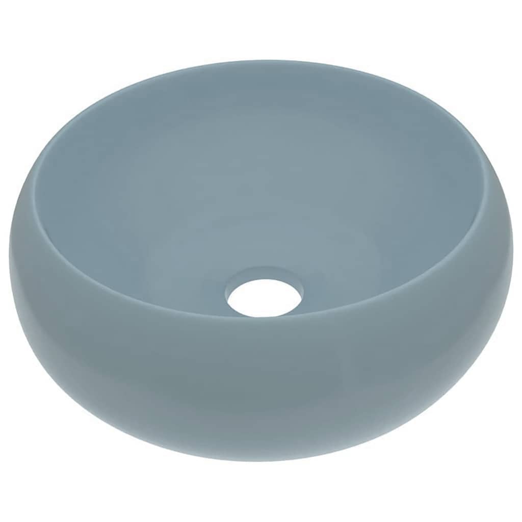 Vidaxl Washbasin Round 40x15 cm Céramique Matt bleu clair