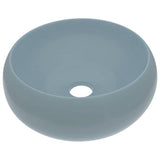 Vidaxl Washbasin Round 40x15 cm Céramique Matt bleu clair