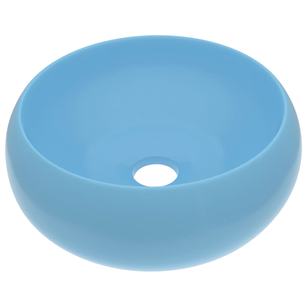 Vidaxl Washbasin Round 40x15 cm Cerámico mate azul claro