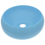 Vidaxl Washbasin okrągła 40x15 cm ceramiczna matowa jasnoniebieska