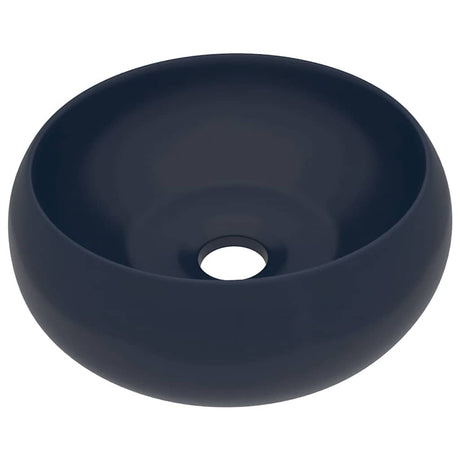 Vidaxx lavabo rond 40x15 cm céramique bleu foncé mat