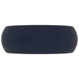 Vidaxx lavabo rond 40x15 cm céramique bleu foncé mat