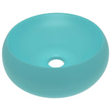 Vidaxl Washbasin Round 40x15 cm Ceramic Matt Light Green