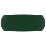 Vidaxl Washbasin Round 40x15 cm Mat de céramique vert foncé