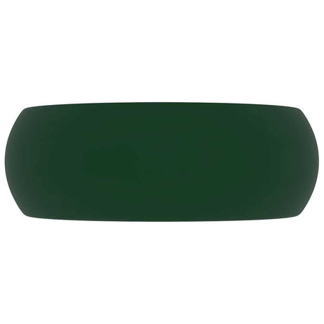 Vidaxl Washbasin Round 40x15 cm Mat de céramique vert foncé