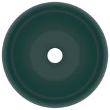 Vidaxl Washbasin Round 40x15 cm Ceramic Mat Dark Green