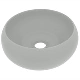 Vidaxl Washbasin Round 40x15 cm Céramique Matt Gris clair