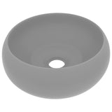 VIDAXL WASHBASIN Runda 40x15 cm ceramiczna matowa jasnoszary