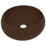 Vidaxl Washbasin ronn 40x15 cm ceramic Matt donkelbrong