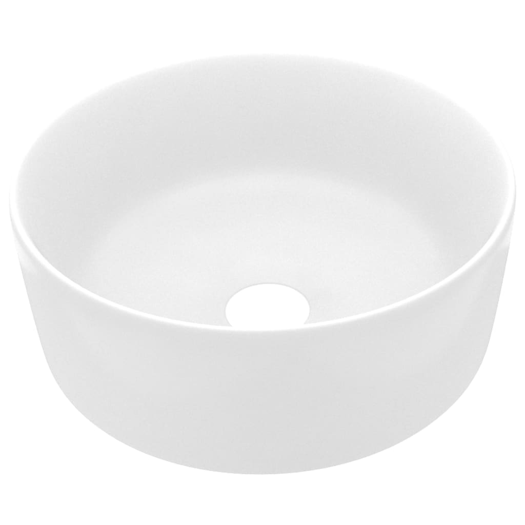 Vidaxl Washbasin rundt 40x15 cm keramisk matte hvit