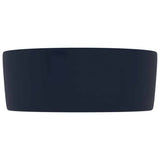 Vidaxl Washbasin Round 40x15 cm Mat de céramique bleu foncé