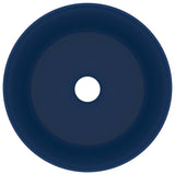 Vidaxl Washbasin Round 40x15 cm tappetino ceramico blu scuro