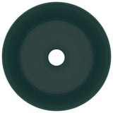 Vidaxl Washbasin Round 40x15 cm Mat de céramique vert foncé