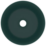 Vidaxl Washbasin Round 40x15 cm tappetino ceramico verde scuro