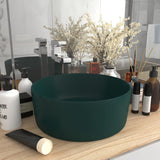 Vidaxl Washbasin Round 40x15 cm keramisk matem mørkegrønn