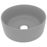 Vidaxl Washbasin Round 40x15 cm keramic matný světle šedá