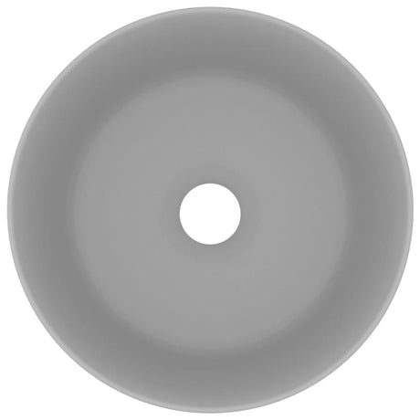 Vidaxl Washbasin Round 40x15 cm Céramique Matt Gris clair