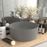 Vidaxl Washbasin krog 40x15 cm keramika matt svetlo siva