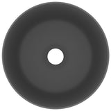 Vidaxl Washbasin Round 40x15 cm Mat de céramique gris foncé
