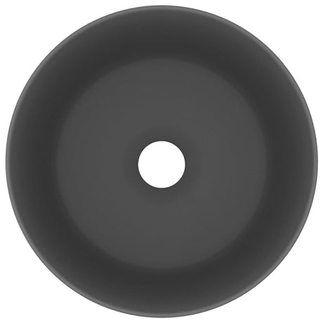 Vidaxl Washbasin Round 40x15 cm Mat de céramique gris foncé