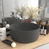 VidaXL Washbasin Round 40x15 cm Ceramic Mat Dark Gray