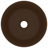 Vidaxl Washbasin Round 40x15 cm Cerramic Matt Dark Brown