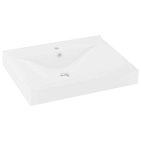 Vidaxx lavabo avec trou pour robinetterie 60x46 cm céramique blanc mat