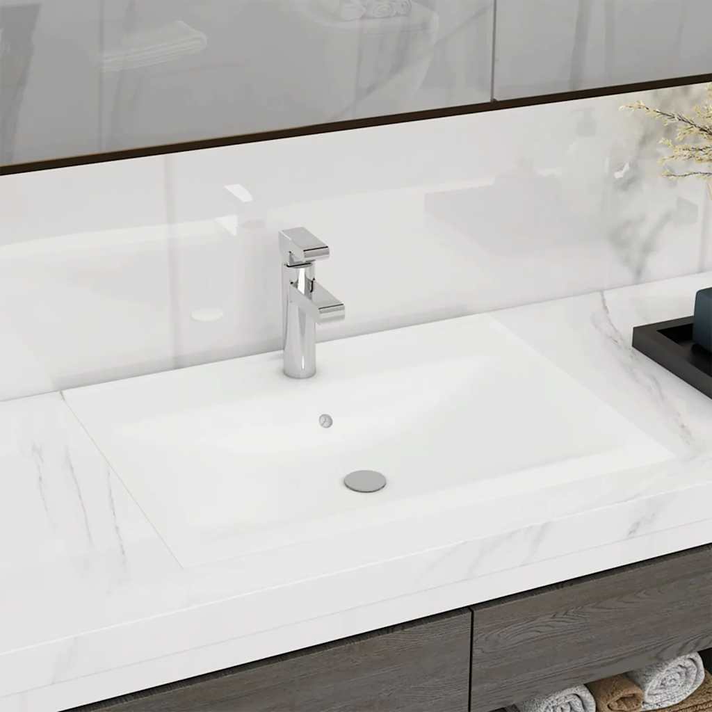 Vidaxx lavabo avec trou pour robinetterie 60x46 cm céramique blanc mat