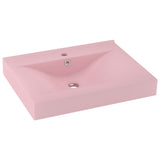 VidaXL Washbasin with tap hole 60x46 cm Ceramic sole pink