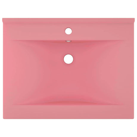 Vidaxl Washingin avec trou du robinet 60x46 cm en céramique rose
