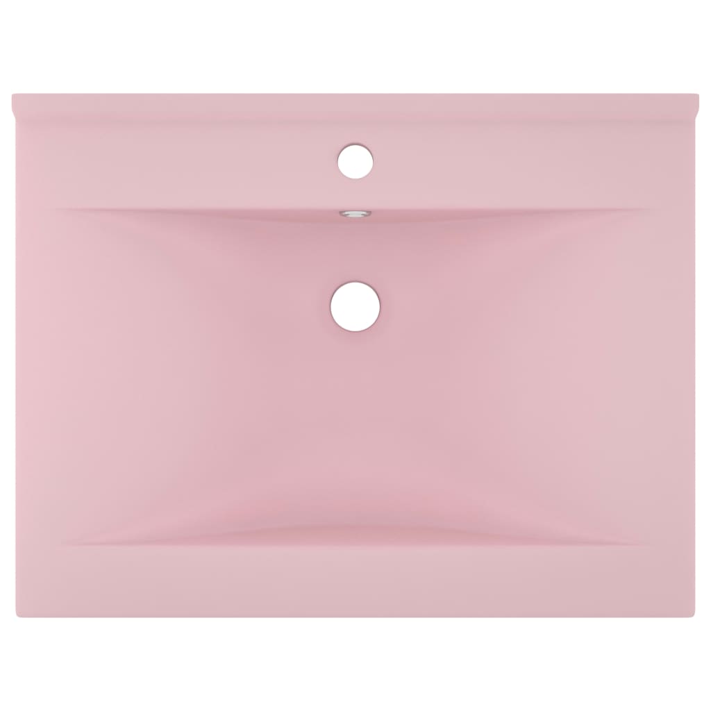 Vidaxl Washbasin con agujero de grifo 60x46 cm de cerámica rosa