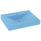 Vidaxl Washingin avec trou de robinet 60x46 cm en céramique Matt bleu clair