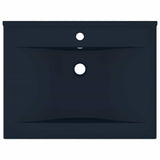 Vidaxl Washingin avec trou de robinet 60x46 cm Mat de céramique bleu foncé