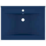 Vidaxl Washbasin con foro di rubinetto 60x46 cm tappetino in ceramica blu scuro