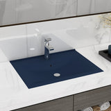 Vidaxl Washbasin med Tap Hole 60x46 cm keramisk Mat mørkeblå