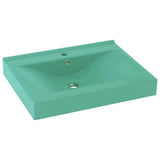 Vidaxl Washingin avec trou du robinet 60x46 cm en céramique Matt vert clair
